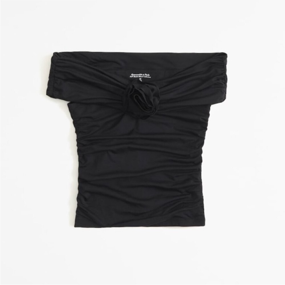 Abercrombie Off-Shoulder Ruched Rose Top